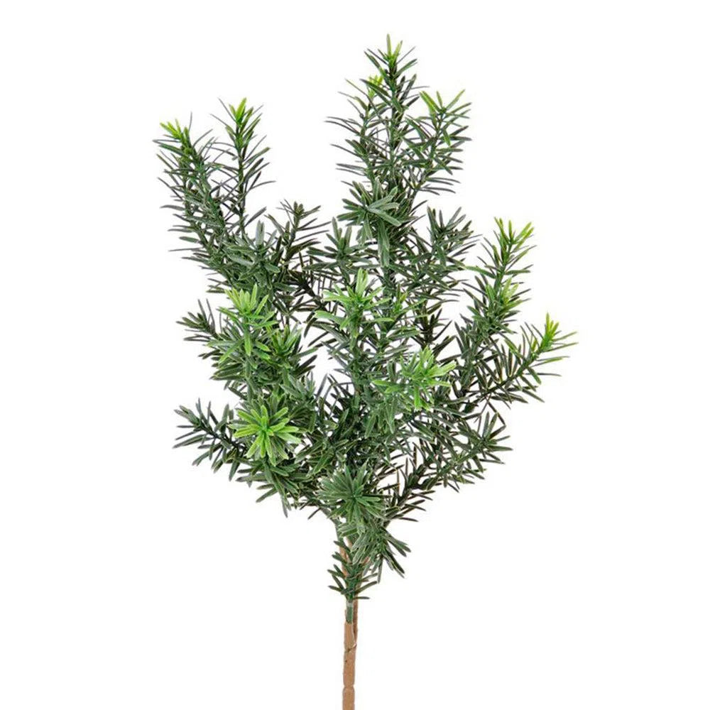 Kunstpflanzen | Künstlicher Taxus Eibenzweig mit UV-Schutz, 50 cm