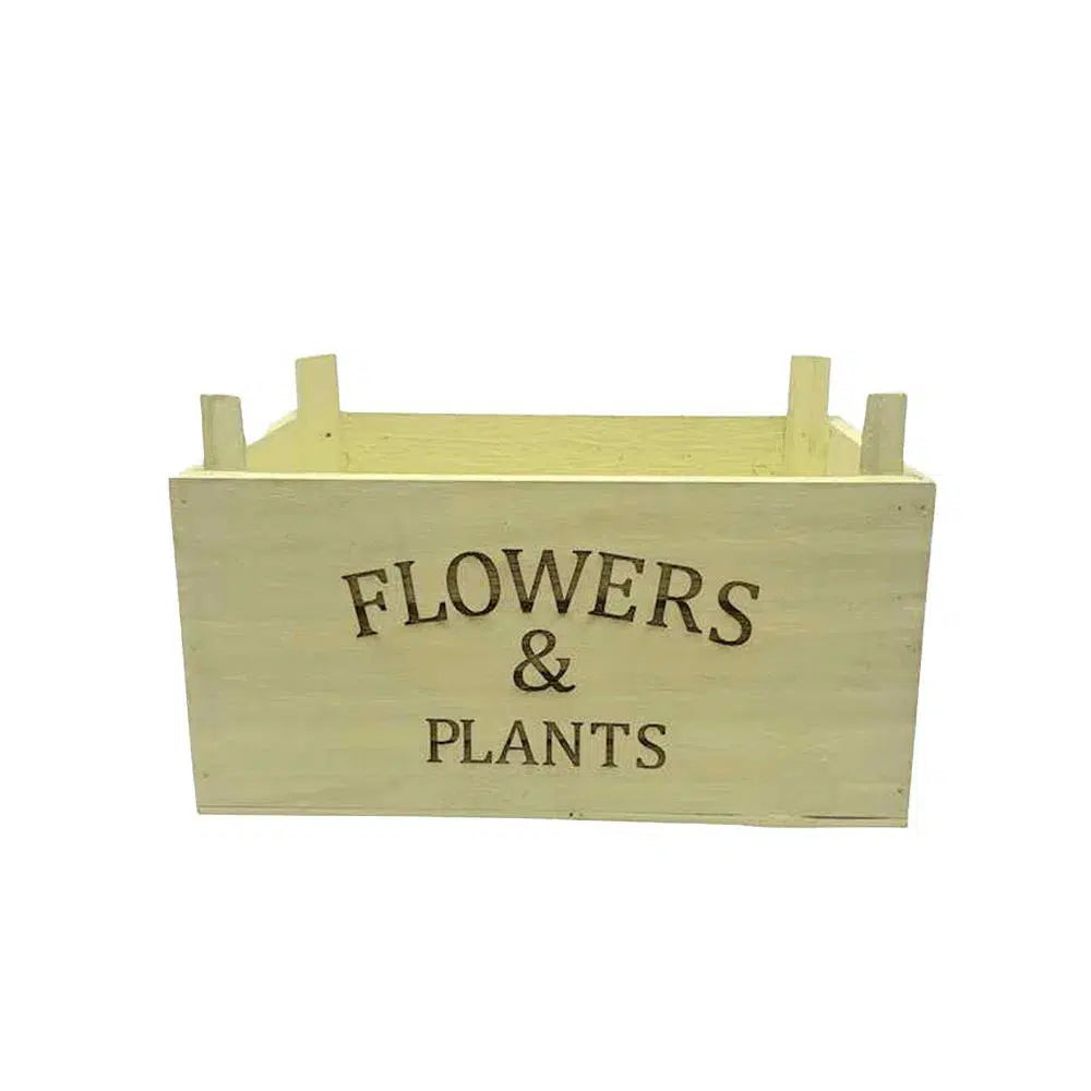 Pflanzkiste aus Holz - Flowers, 13 cm