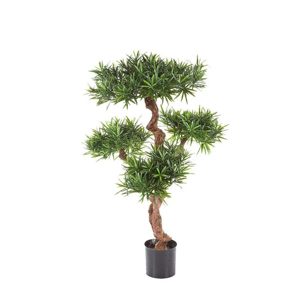 Künstliche Steineibe Deluxe mit Echtholzstamm - Gesar, 110 cm
