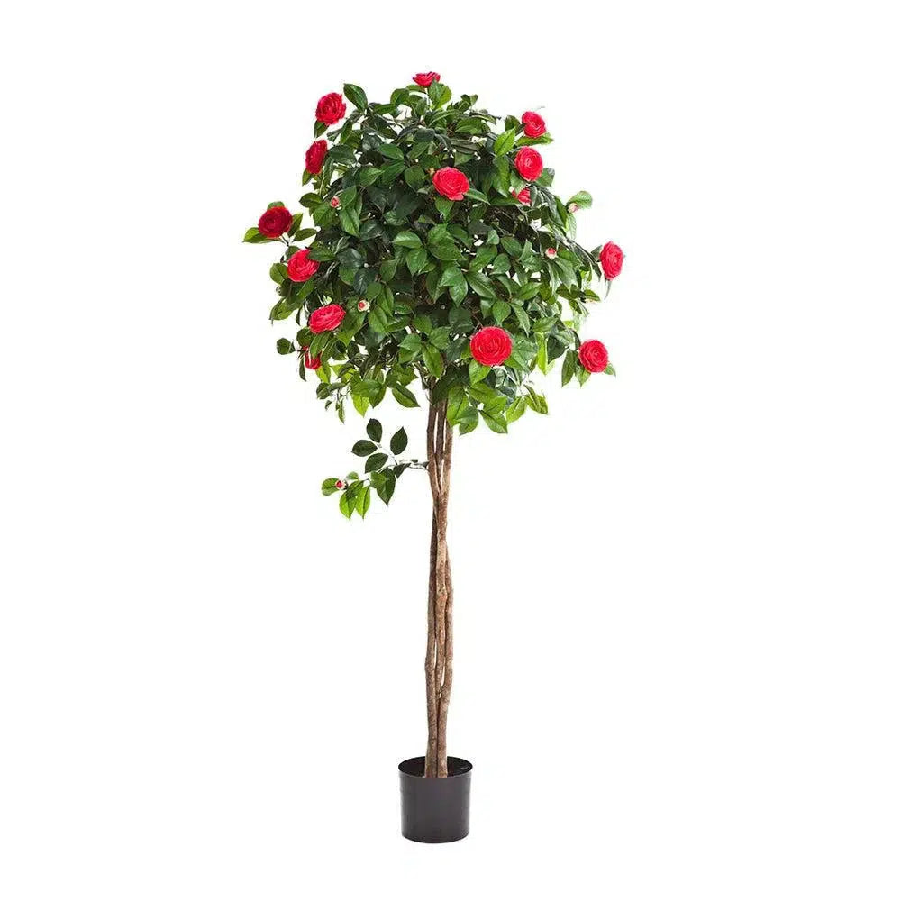 Künstliche japanische Kamelie mit Echtholzstamm - Kanji, 130 - 160 cm