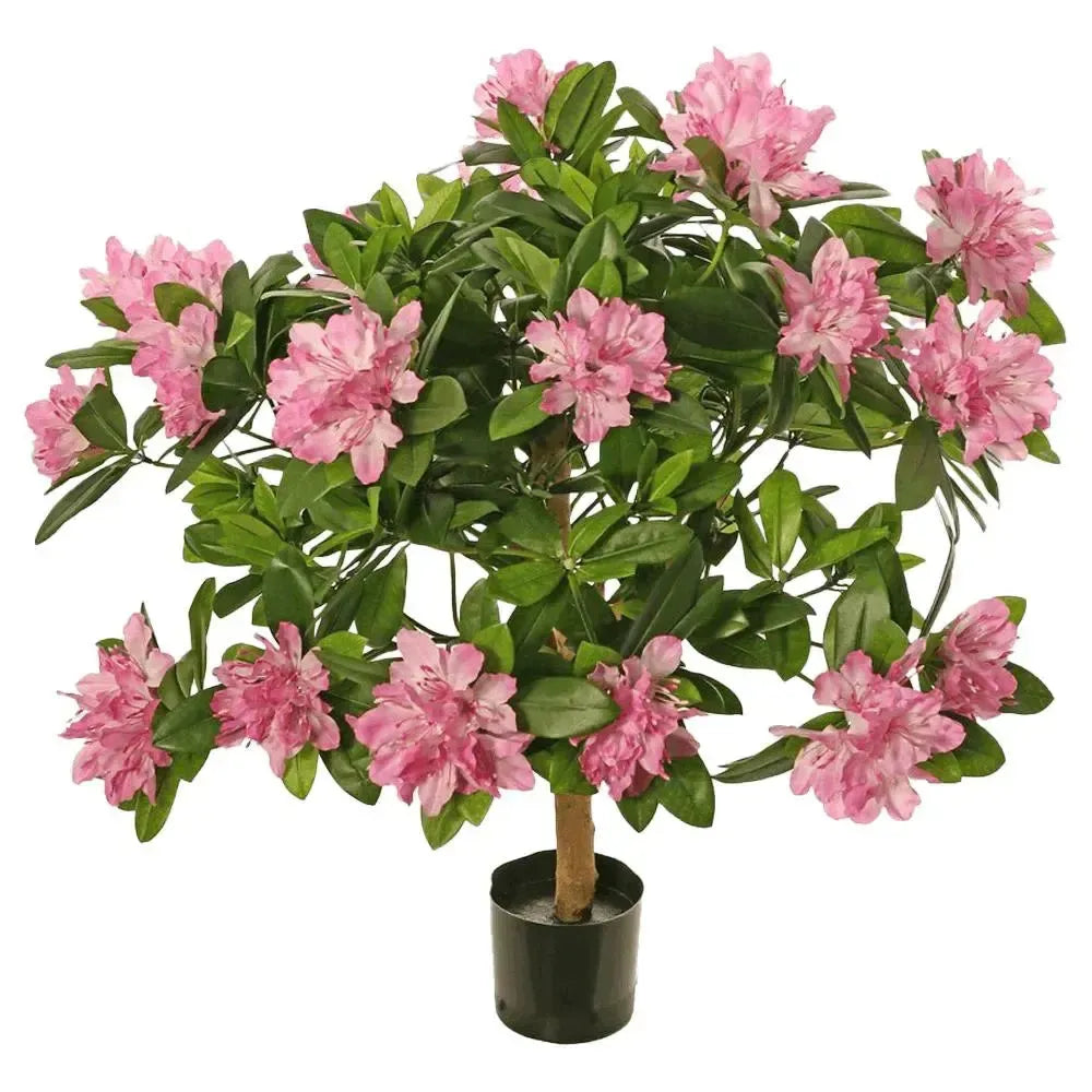 Künstlicher Rhododendron mit Echtholzstamm - Riku, 85 cm