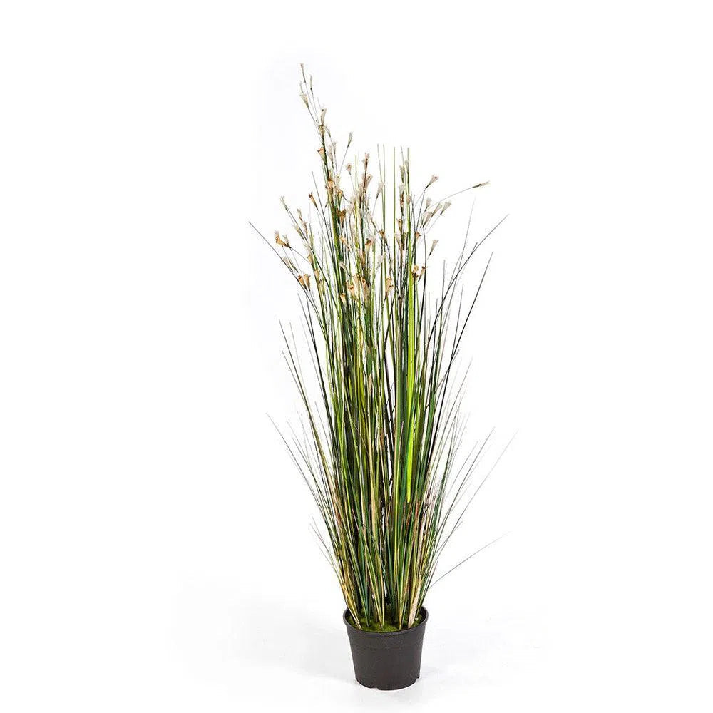 Künstliches Ziergras mit Blüten, 120 cm